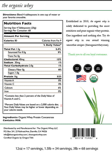 Grass-fed Organic Whey Protein